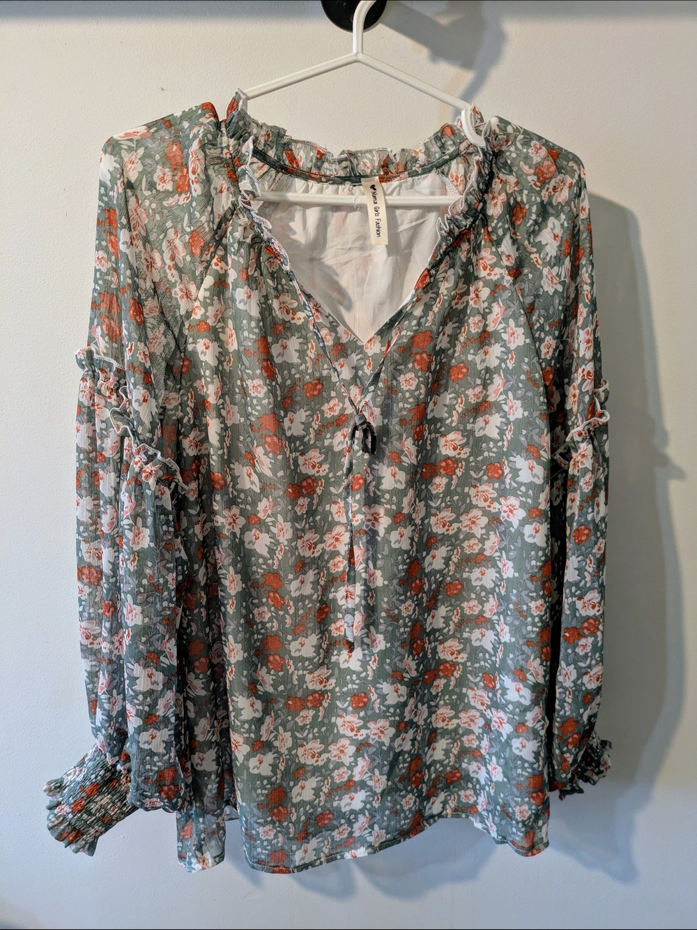 Flowy Boho Floral Peasant Top